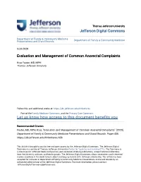 Evaluation and Management of Common Anorectal Complaints