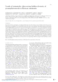 Loads of Trematodes: Discovering Hidden Diversity of Paramphistomoids in Kenyan Ruminants