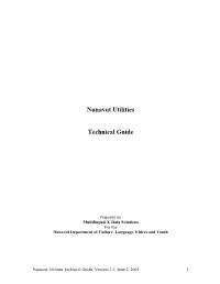 Nunavut Utilities Technical Guide, Version 2.1, June 2, 2005 1 CONTENTS