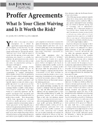 Proffer Agreements