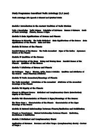 Study Programme Consultant Vedic Astrology (1,5 Year)