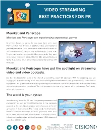 Video Streaming Best Practices for Pr