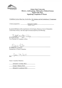 Adams State University History, Anthropology, Philosophy, Political Science Signed Title Page Signifying Completion of Thesis I