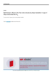 Barkhausen Effect in the First Order Structural Phase Transition in Type-II Weyl Semimetal Mote2
