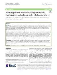 Clostridium Perfringens Challenge in a Chicken Model of Chronic Stress Sarah J