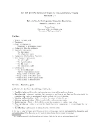 EE 595 (PMP) Advanced Topics in Communication Theory Handout #1