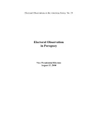 Electoral Observation in Paraguay