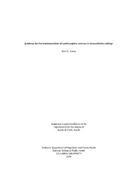 Evidence for the Implementation of Contraceptive Services in Humanitarian Settings