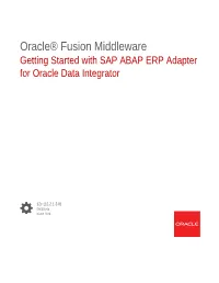 Getting Started with SAP ABAP ERP Adapter for Oracle Data Integrator