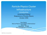 Introduction to Python University of Oxford Department of Particle Physics