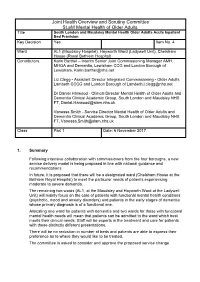 Joint Health Overview and Scrutiny Committee Slam Mental Health Of