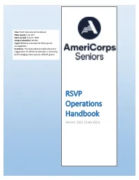 RSVP Operations Handbook Version: 2021.3 (July 2021)