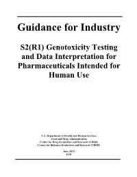 S2(R1) Genotoxicity Testing and Data Interpretation for Pharmaceuticals Intended for Human Use