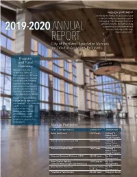 2020 Spectator Venues and Visitors Activities Program Annual Report