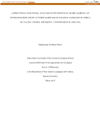 A Structural-Functional Analysis of the Poetics of Arabic Qaṣīdah: An