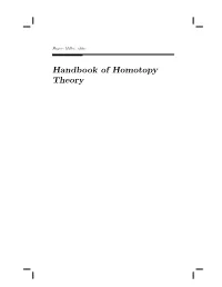 Handbook of Homotopy Theory