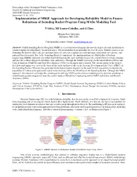 Implementation of MBSE Approach for Developing Reliability Model to Ensure Robustness of Sounding Rocket Program Using Made Modeling Tool