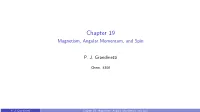 Magnetism, Angular Momentum, and Spin