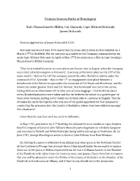 Primary Sources Battle of Bennington Unit
