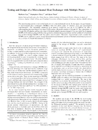 Testing and Design of a Microchannel Heat Exchanger with Multiple Plates