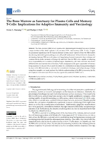 The Bone Marrow As Sanctuary for Plasma Cells and Memory T-Cells: Implications for Adaptive Immunity and Vaccinology