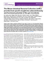 The Mouse Intestinal Bacterial Collection (Mibc)