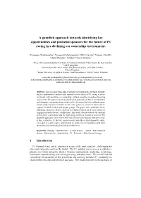 A Gamified Approach Towards Identifying Key Opportunities and Potential Sponsors for the Future of F1 Racing in a Declining Car Ownership Environment