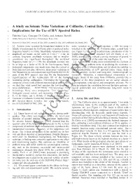 A Study on Seismic Noise Variations at Colfiorito, Central Italy: 2 Implications for the Use of H/V Spectral Ratios