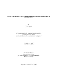 Canada at the End of the Cold War: the Influence of a Transatlantic ‘Middle Power’ on German Unification
