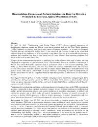 Disorientation, Dizziness and Postural Imbalance in Race Car Drivers, a Problem in G-Tolerance, Spatial Orientation Or Both