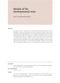 Models of the Developmental State