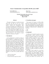 Secure Communication: Is It Possible with SSL and Or SSH?