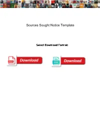 Sources Sought Notice Template