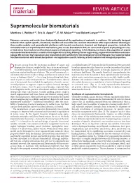 Supramolecular Biomaterials Matthew J