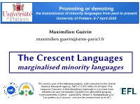 The Crescent Languages Marginalised Minority Languages