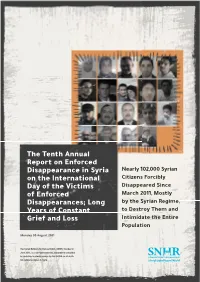 The Tenth Annual Report on Enforced Disappearance in Syria On