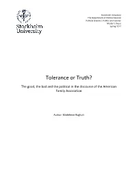 Tolerance Or Truth?