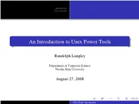 An Introduction to Unix Power Tools