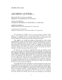 An Open Letter To