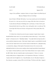 Analysis of Rhetoric in Aragorn's Speech at T
