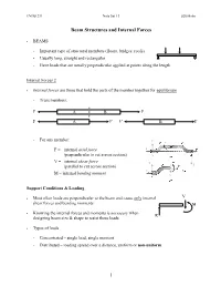 Beam Structures and Internal Forces
