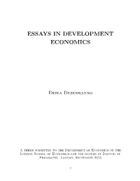 Essays in Development Economics