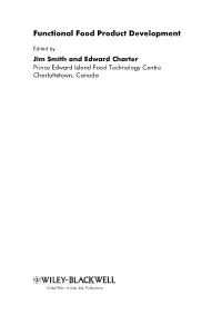 Functional Food Product Development