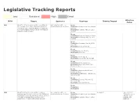 Legislative Tracking Reports