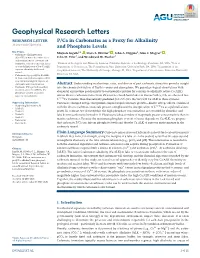 P/Ca in Carbonates As a Proxy for Alkalinity and Phosphate Levels