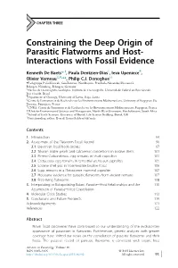 Constraining the Deep Origin of Parasitic Flatworms and Host- Interactions with Fossil Evidence