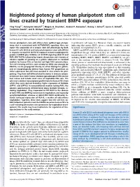 Heightened Potency of Human Pluripotent Stem Cell Lines Created