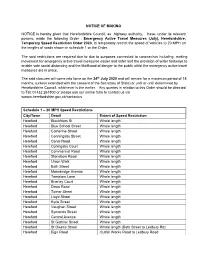 Notice of Making for Speed Restrictions