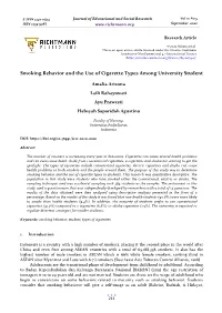 Smoking Behavior and the Use of Cigarette Types Among University Student