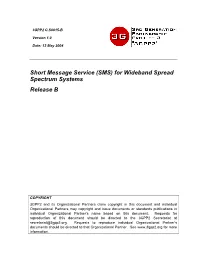 SMS) for Wideband Spread Spectrum Systems Release B